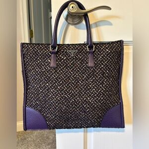 Prada Black and Purple Tote Bag